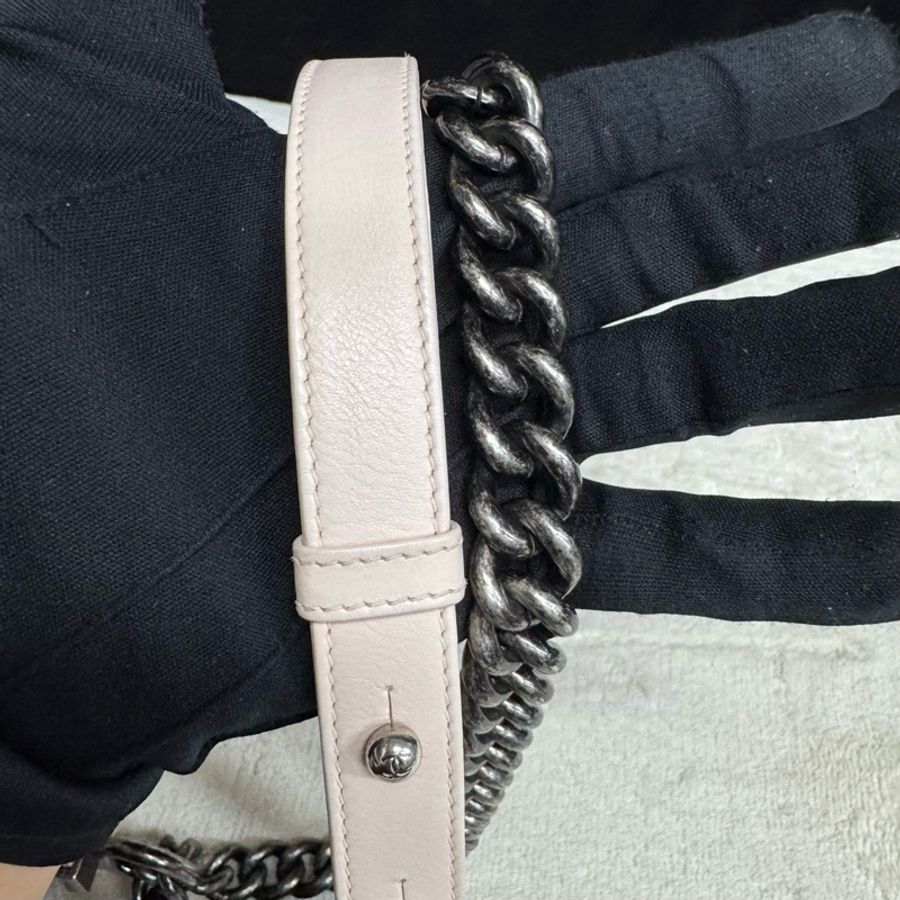 97新❤️Chanel香奈兒 粉色全皮大號Leboy鏈條包 鐳射18開,尺寸27*17*7cm-8