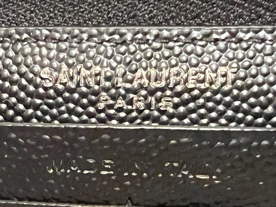 YSL So Black Logo山形紋長夾-1