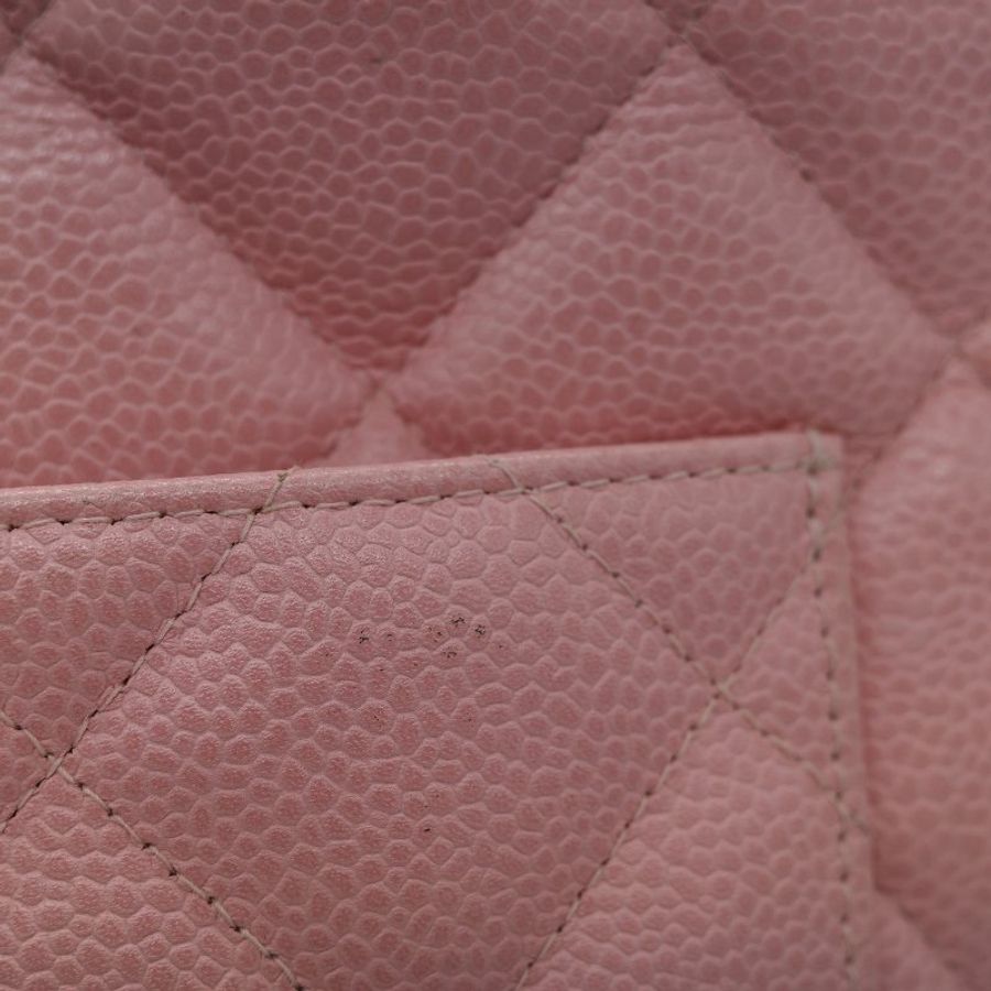 Chanel 香奈兒 希爾頓 櫻花粉 粒面牛皮 金幣包 單肩包 拉鍊 托特包 單肩包-19