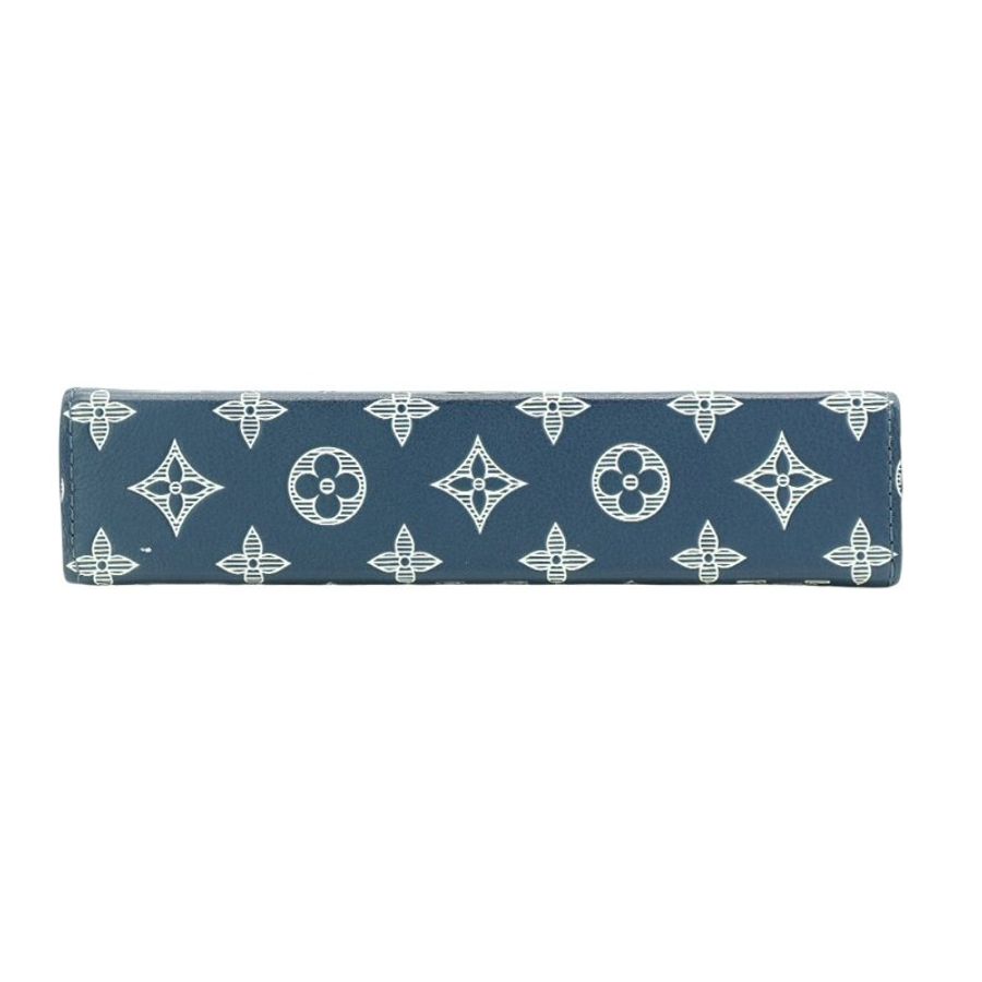 Louis Vuitton Gaston 壓紋牛皮二合一斜背包(M83384-藍)-4