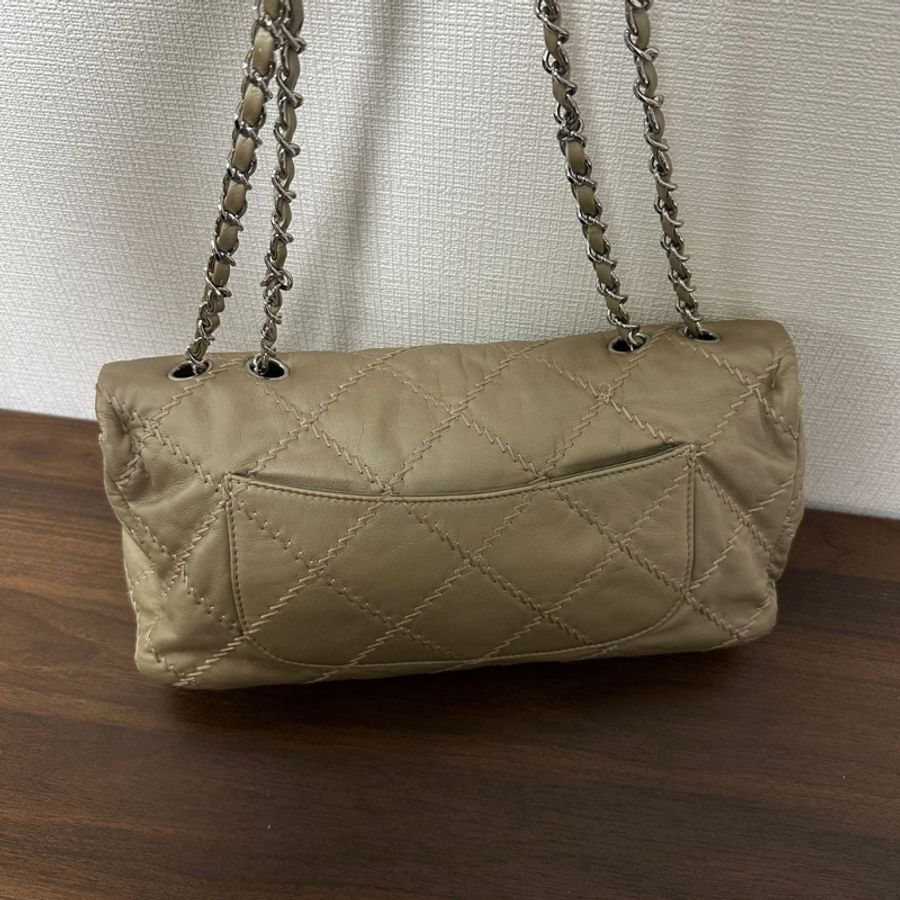 Chanel 橄欖綠銀釦法棍CF-2