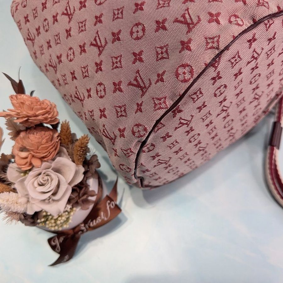 LV 粉紅帆布束口水桶包-8