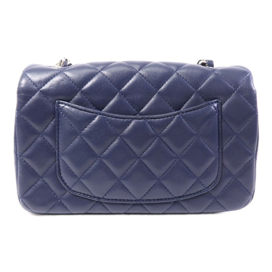 CHANEL 羊皮皮革Mini Classic 20銀扣鏈帶肩背袋-1