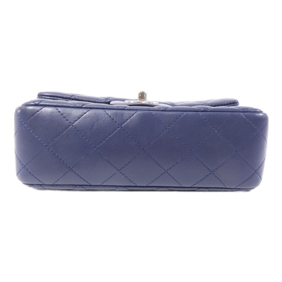 CHANEL 羊皮皮革Mini Classic 20銀扣鏈帶肩背袋-3