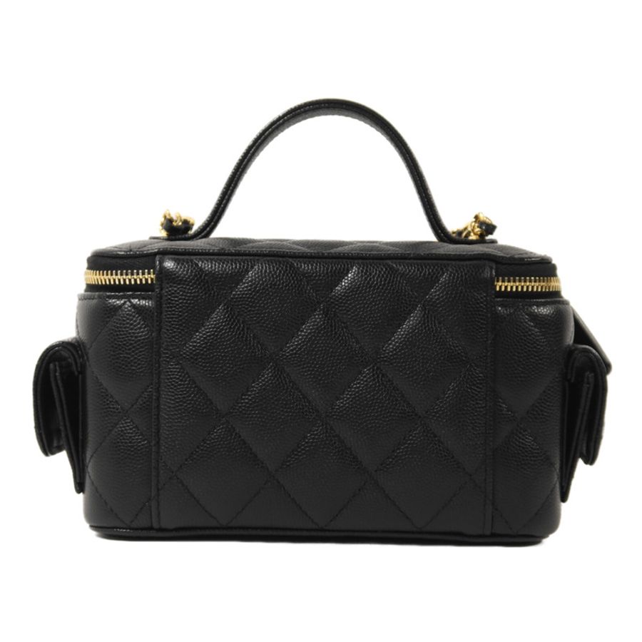 CHANEL 牛皮皮革Vanity Case金扣鏈帶肩背袋-1