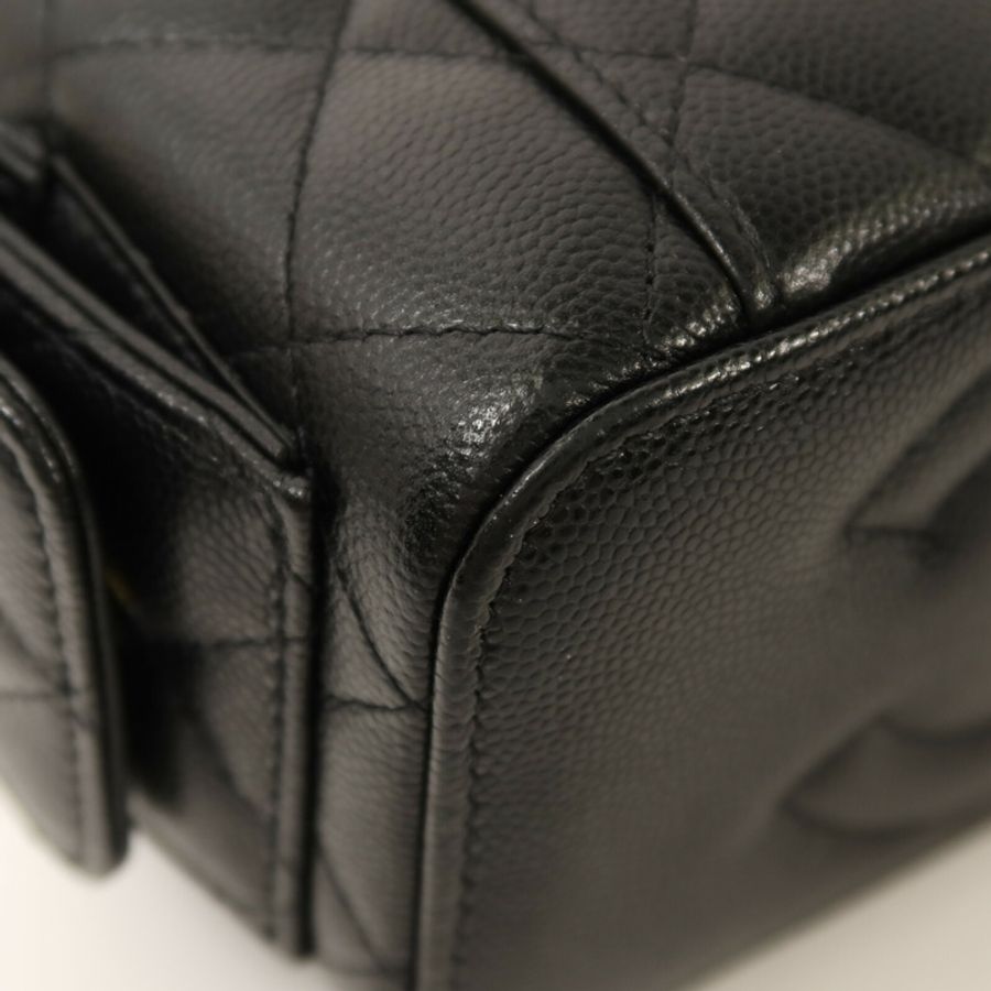CHANEL 牛皮皮革Vanity Case金扣鏈帶肩背袋-12