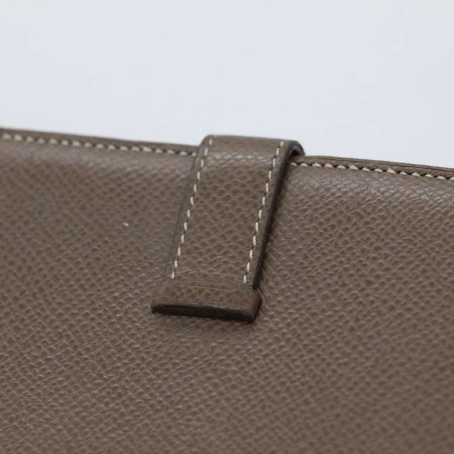 Hermès 愛馬仕 Béarn Soufflet 大象灰 Epsom 銀扣 長夾-8