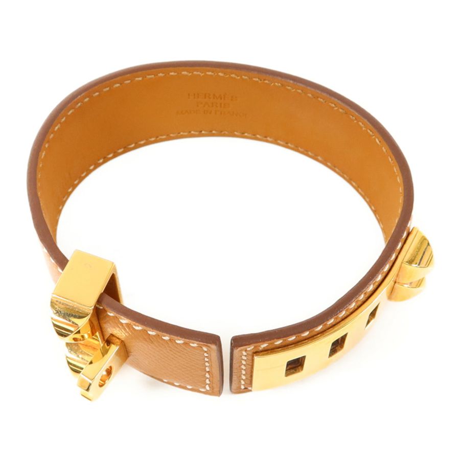 HERMES Epsom皮革CDC 24金扣手鐲Gold-2