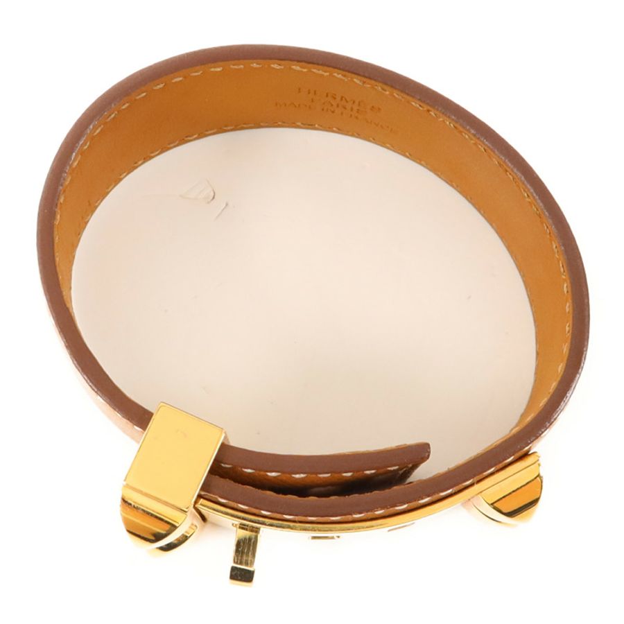 HERMES Epsom皮革CDC 24金扣手鐲Gold-3