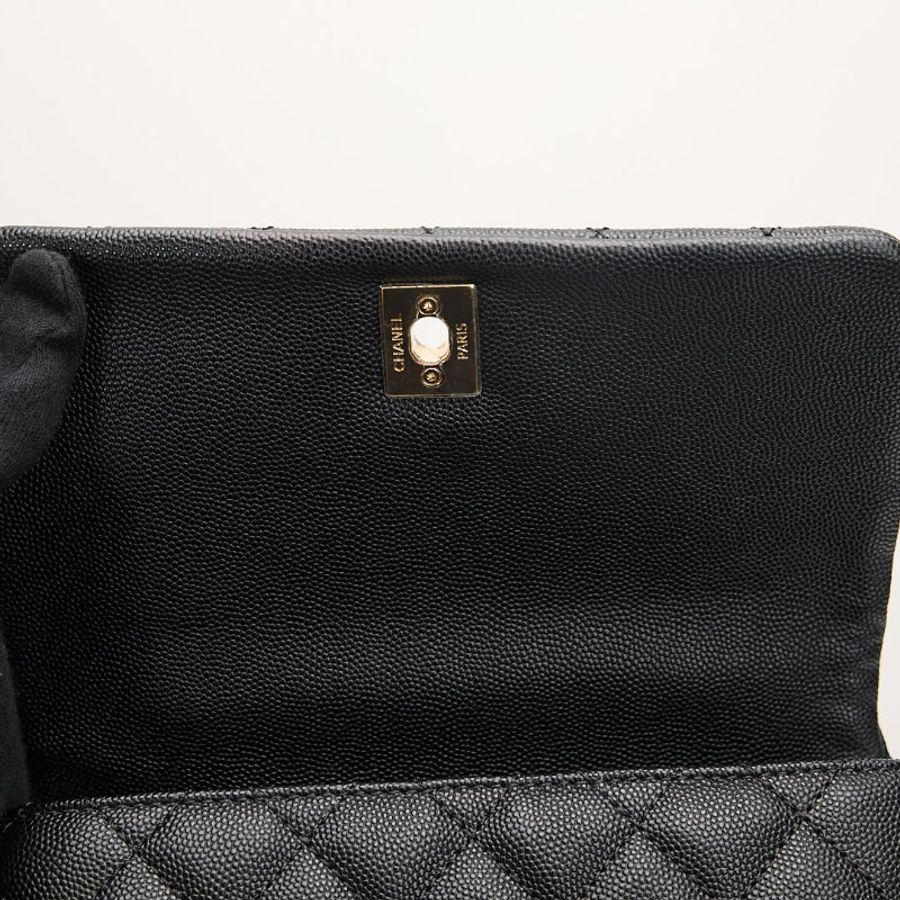 二手Chanel coco handle 24小號/黑金牛-18