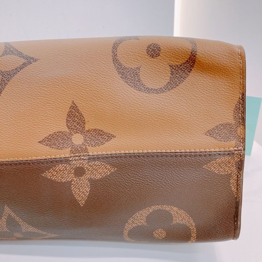 MS0599	Louis Vuitton 路易威登 手提包 單肩包 大號 反轉 老花紋 金扣 Onthego GM Canvas Reverse Monogram x GHW-11