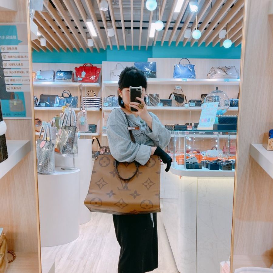 MS0599	Louis Vuitton 路易威登 手提包 單肩包 大號 反轉 老花紋 金扣 Onthego GM Canvas Reverse Monogram x GHW-27