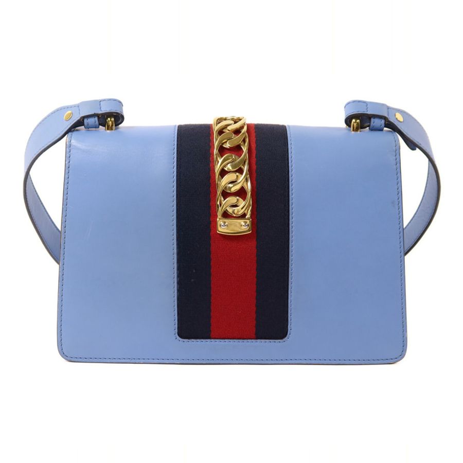 GUCCI 牛皮皮革Sylvie金扣肩背袋-1
