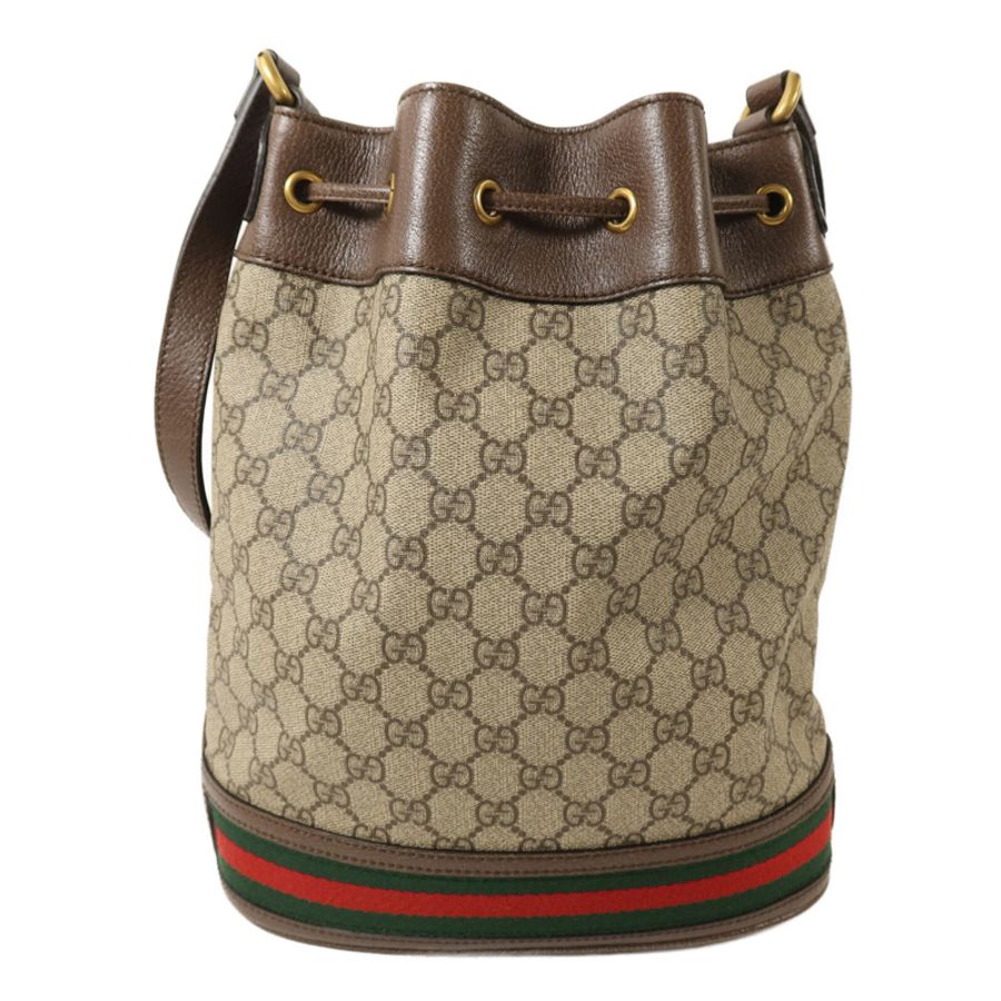 GUCCI 塗層帆布Ophidia Bucket Bag金扣肩背袋-1