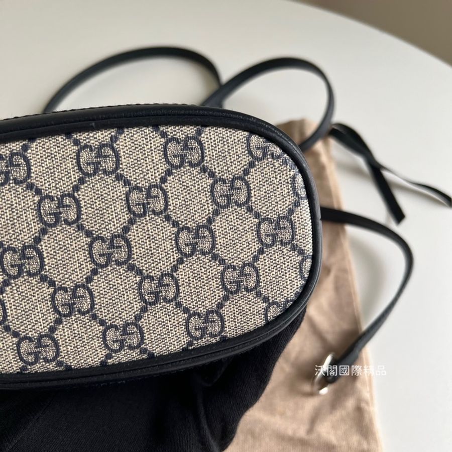 Gucci  Supreme Ophidia 水桶斜背包(黑藍色)-10