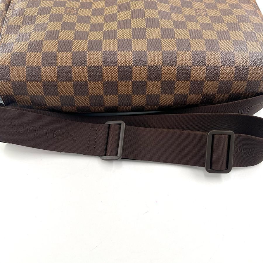 Louis Vuitton/路易威登/LV/男款棕色棋盤格翻蓋斜挎公文包/-2