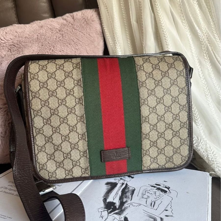 古馳 斜挎包 托特包 中古 老花 肩背包 二手包 路易威登 牛角包 / 腋下包 經典款 男生 女生 Gucci Ophidia messenger bag-7