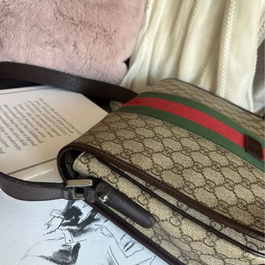 古馳 斜挎包 托特包 中古 老花 肩背包 二手包 路易威登 牛角包 / 腋下包 經典款 男生 女生 Gucci Ophidia messenger bag-13