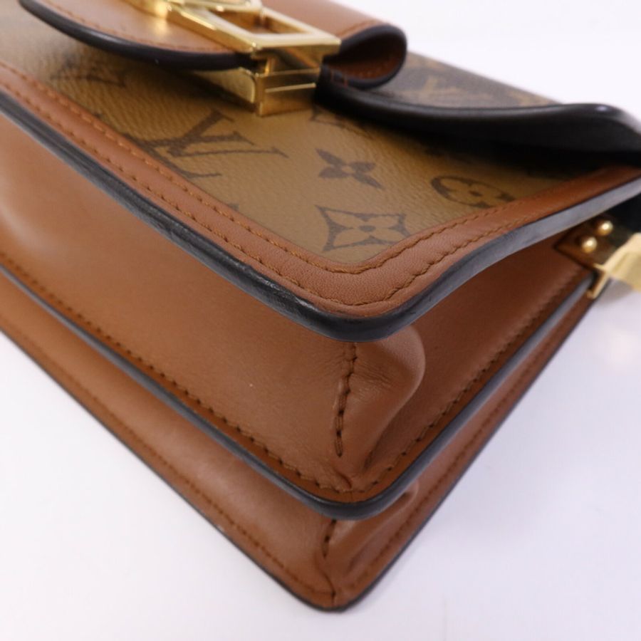 LOUIS VUITTON Monogram Reverse Mini Dauphine金扣肩背袋-9