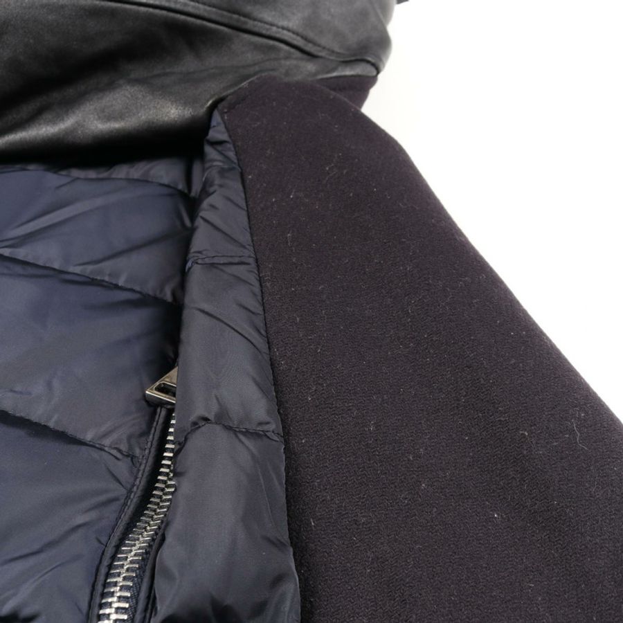 MONCLER BLOIS 羽絨外套 羊毛尼龍混紡 海軍藍 黑色 二手 女款 00碼-8