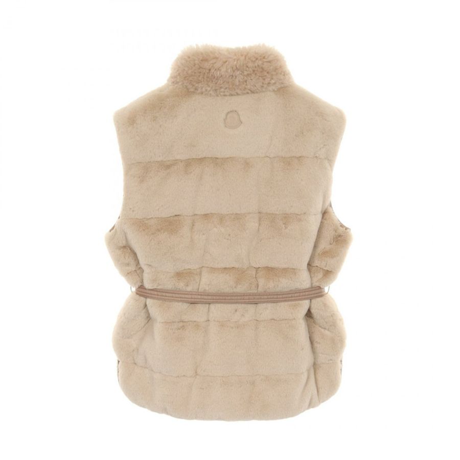 MONCLER JOUI 仿皮草泰迪絨背心 聚酯纖維 米色 二手 女款-1