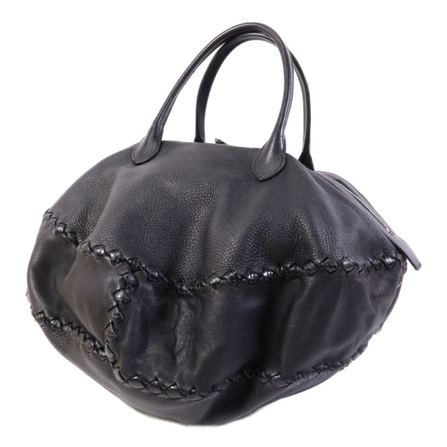 BOTTEGA VENETA 牛皮皮革Cushion Bag銀扣手挽袋-1