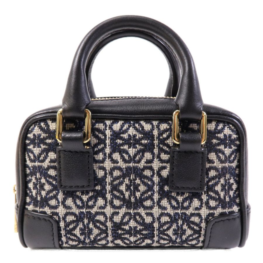 LOEWE 帆布Amazona Nano金扣鏈帶手挽肩背袋兩用袋-1