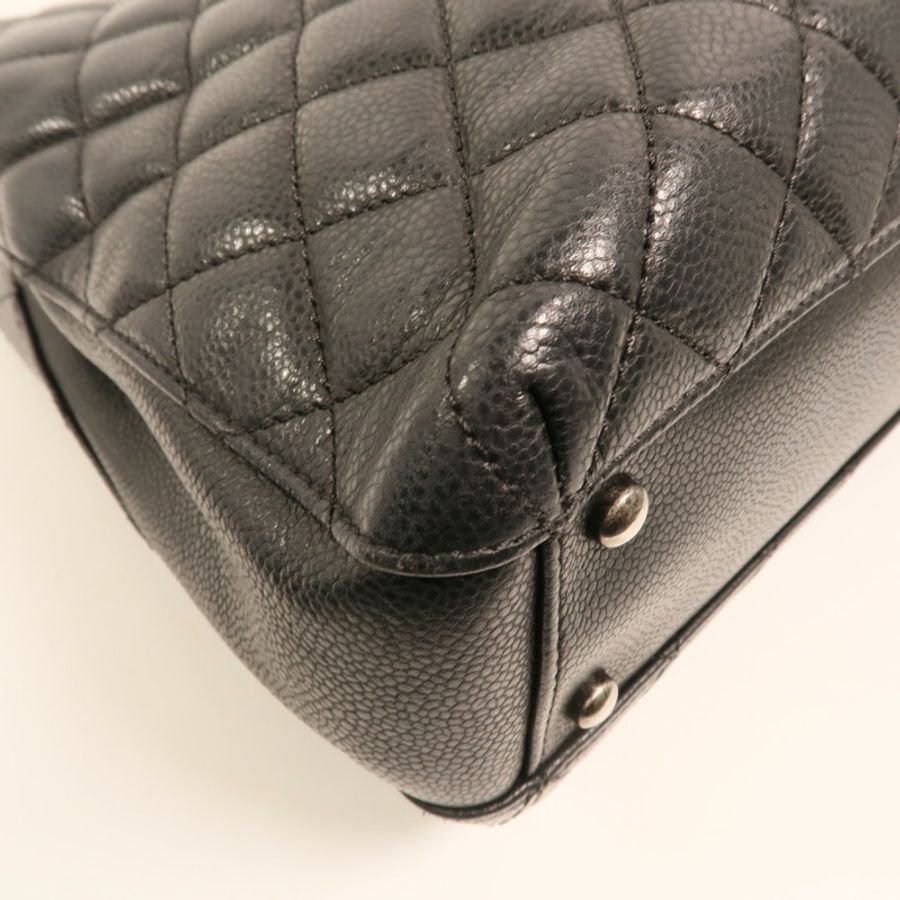 CHANEL 牛皮皮革Chain Shoulder銀扣鏈帶肩背袋-12
