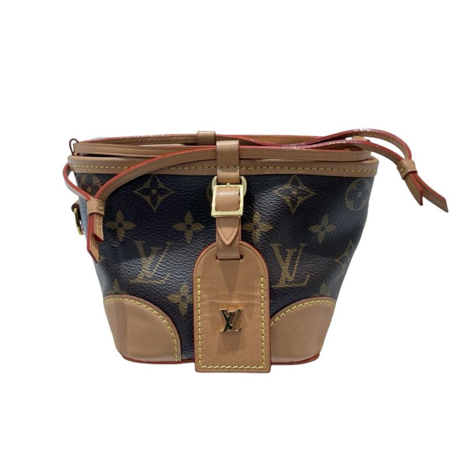 LOUIS VUITTON 路易威登 M57099 NOE PURSE MINI 迷你老花水桶包 PVC帆布 棕色 金釦-1