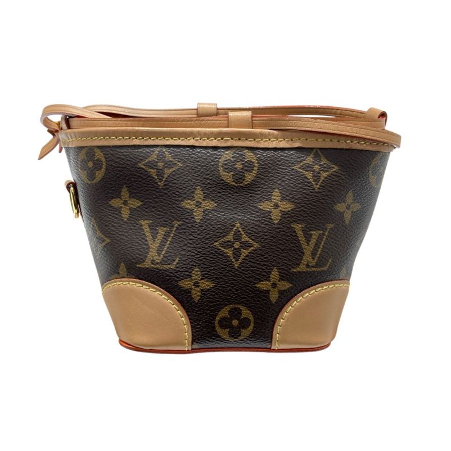 LOUIS VUITTON 路易威登 M57099 NOE PURSE MINI 迷你老花水桶包 PVC帆布 棕色 金釦-2