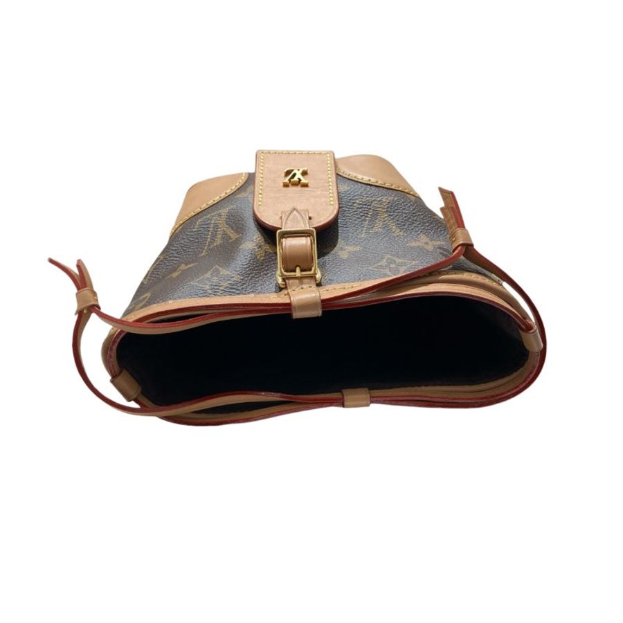 LOUIS VUITTON 路易威登 M57099 NOE PURSE MINI 迷你老花水桶包 PVC帆布 棕色 金釦-6