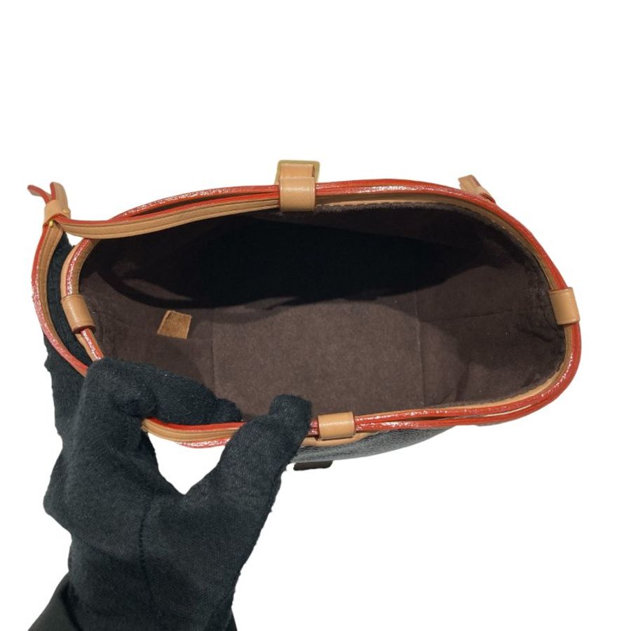 LOUIS VUITTON 路易威登 M57099 NOE PURSE MINI 迷你老花水桶包 PVC帆布 棕色 金釦-11