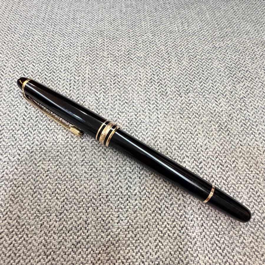 古董級收藏真品MONTBLANC 萬寶龍 Meisterstück 大師傑作（大班）鍍黃金經典鋼珠筆-8