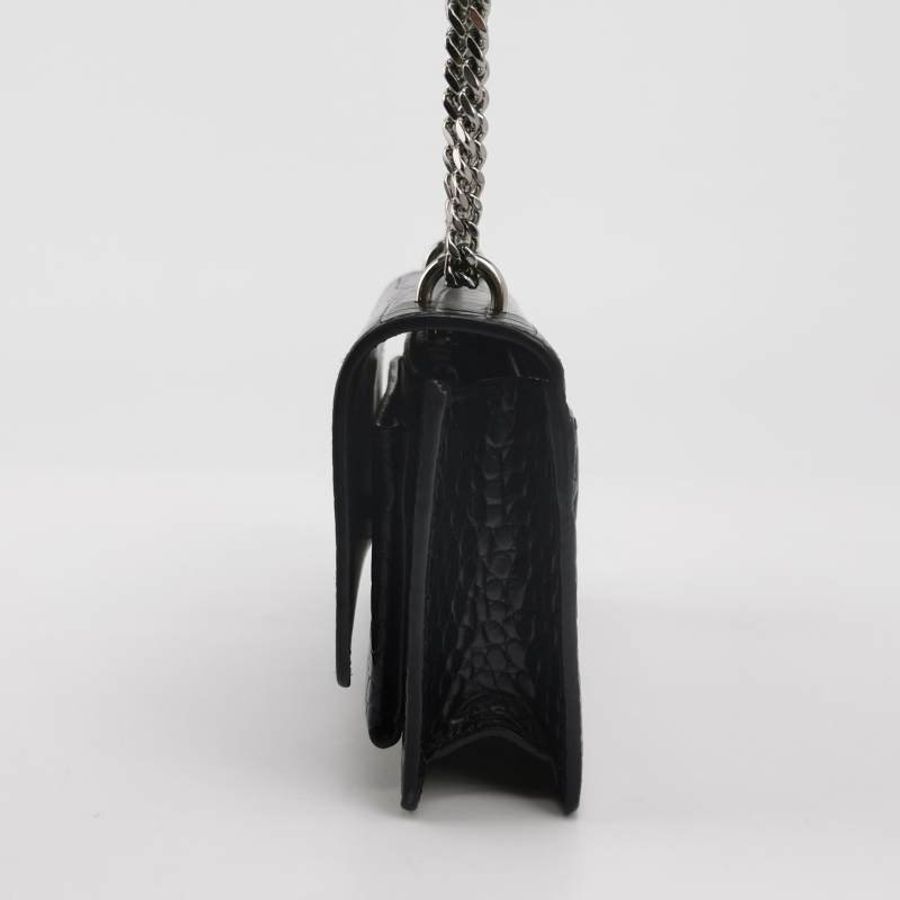Saint Laurent Sunset日落包迷你牛皮純色鱷魚紋YSL標誌單肩包-2