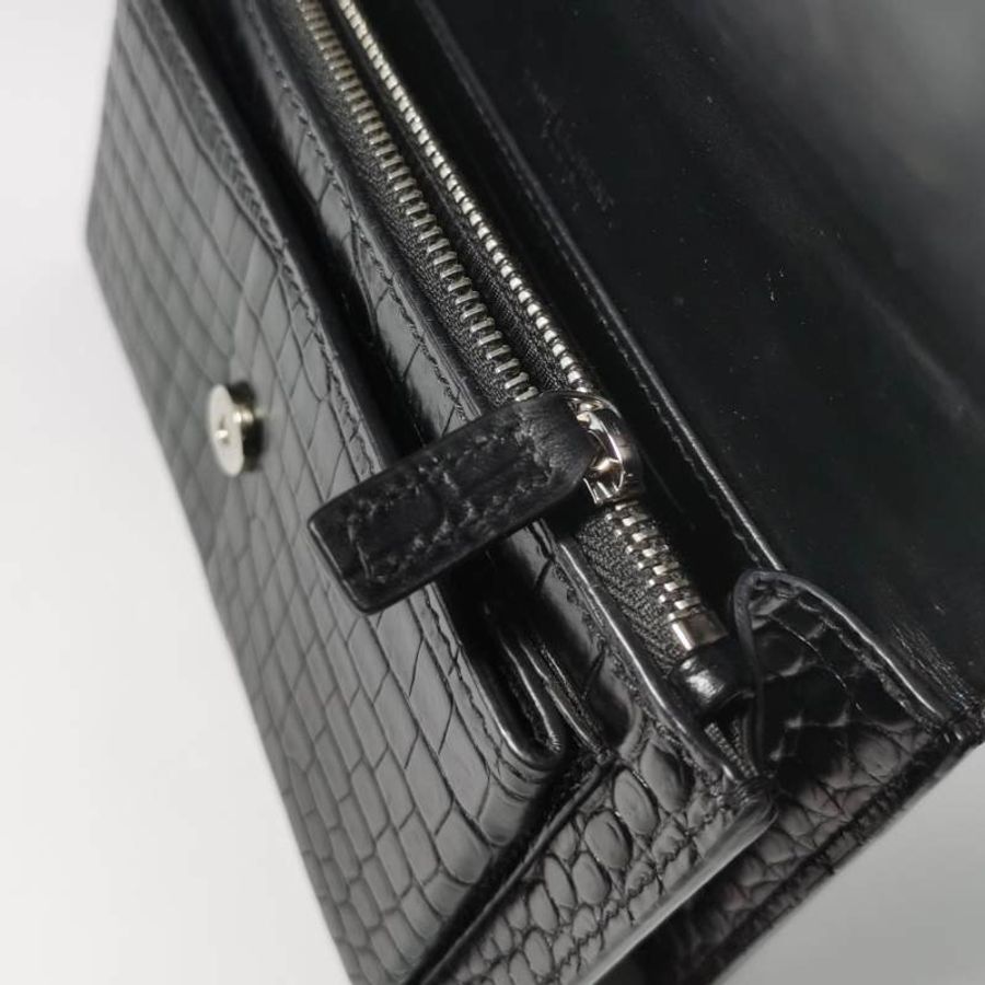 Saint Laurent Sunset日落包迷你牛皮純色鱷魚紋YSL標誌單肩包-20