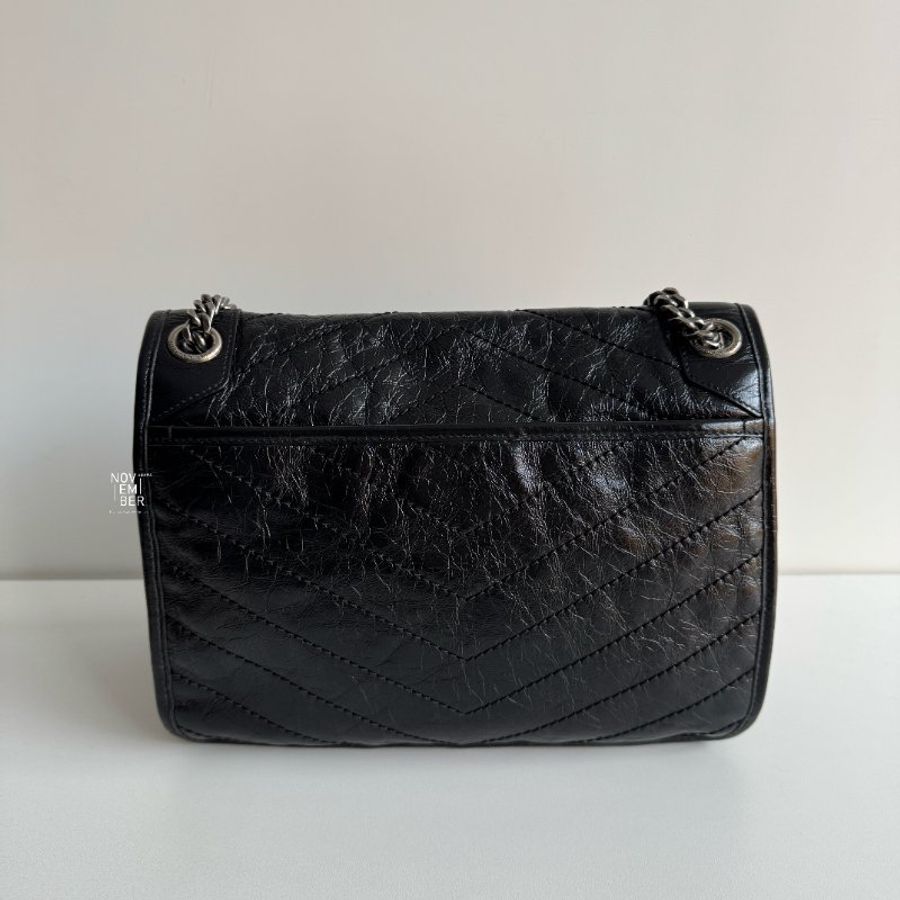 99新🆕 Saint Laurent YSL 聖羅蘭 Niki 中號 黑色銀鏈-5
