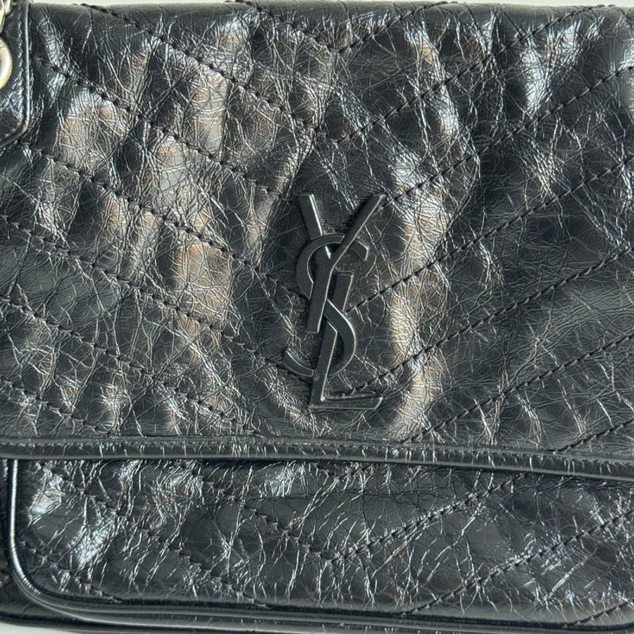 99新🆕 Saint Laurent YSL 聖羅蘭 Niki 中號 黑色銀鏈-6