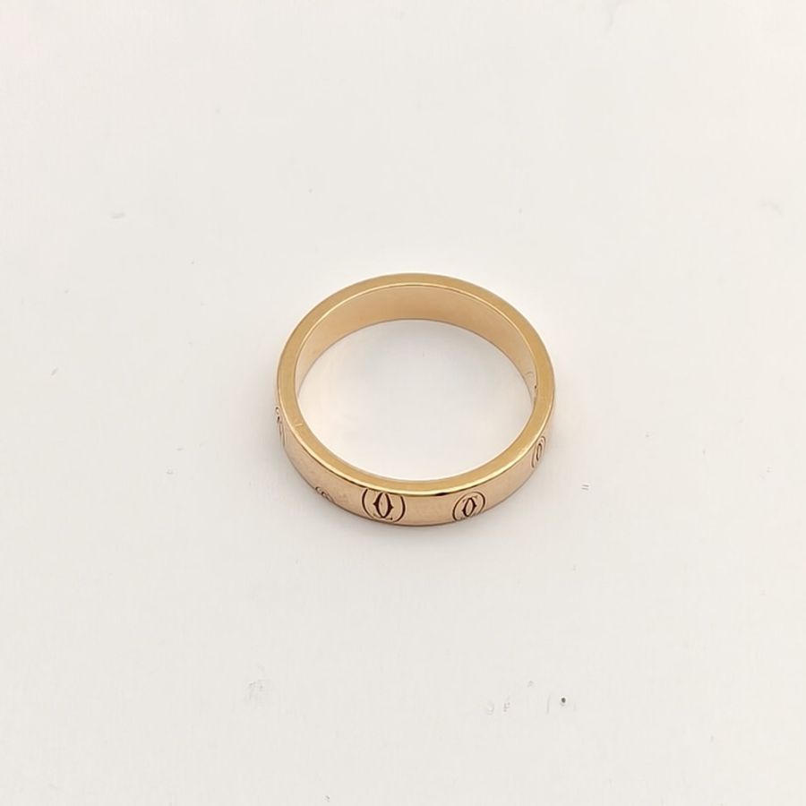 CARTIER 18K玫瑰金生日快樂窄版戒指52碼-3