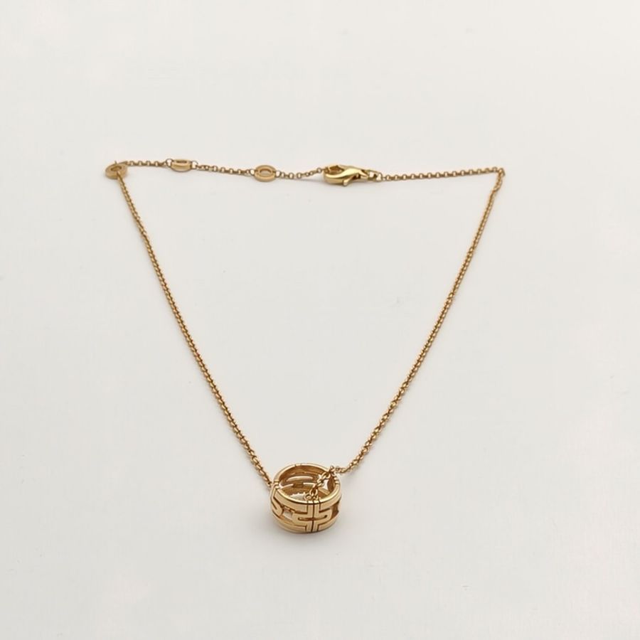 BVLGARI PARENTESI系列迴紋針項鏈18K黃金項鏈-4