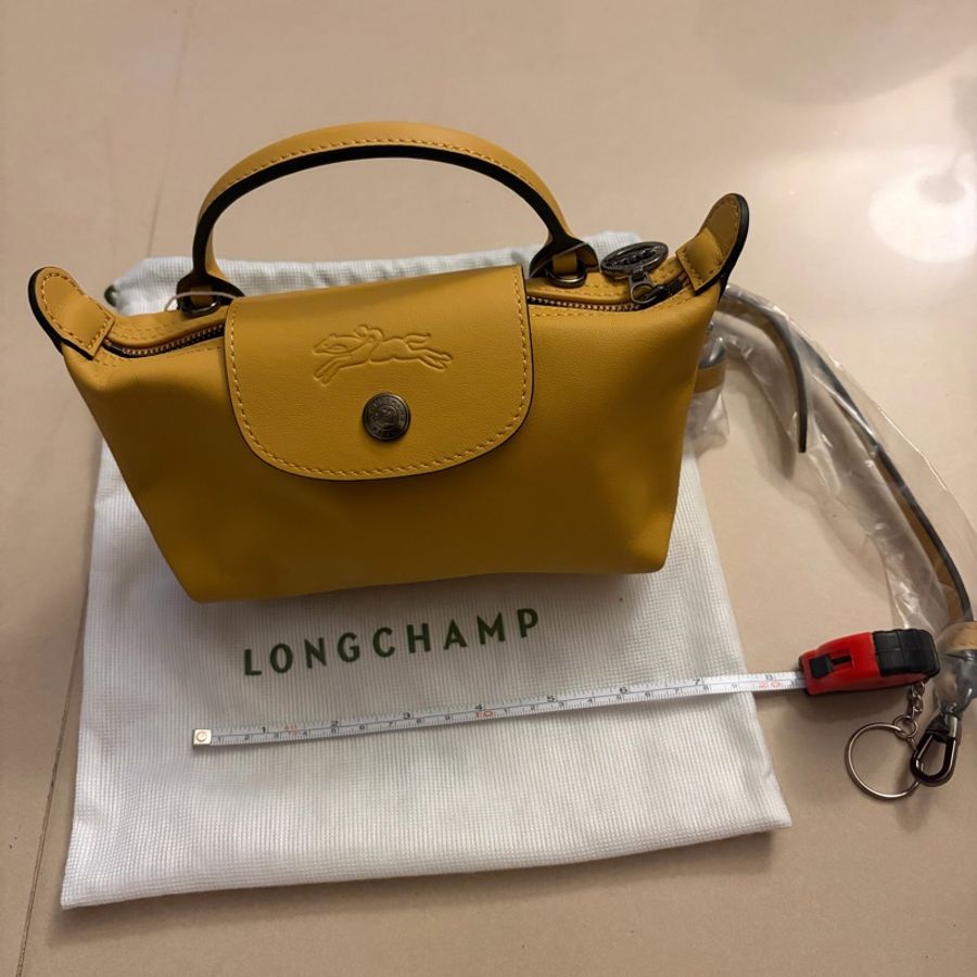 Longchamp xtra can 蜜糖黃手提肩背包-5