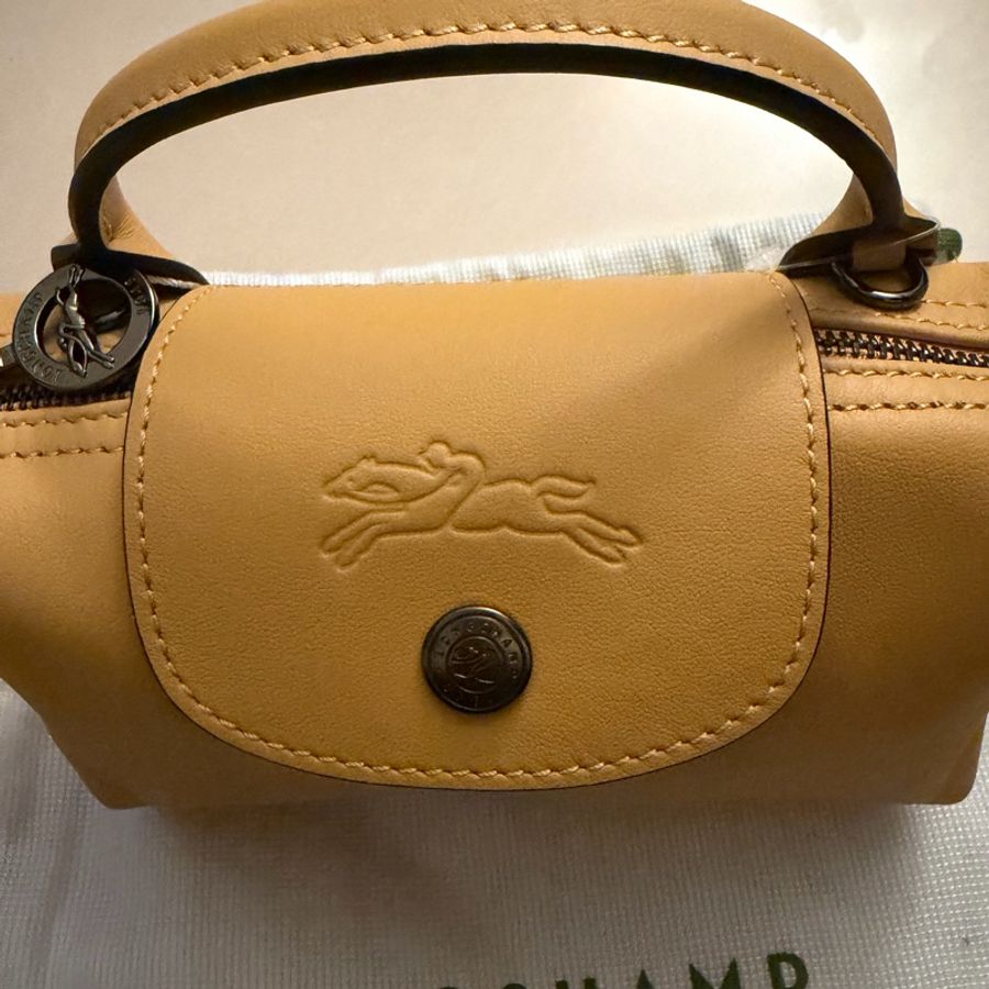 Longchamp xtra can 蜜糖黃手提肩背包-10