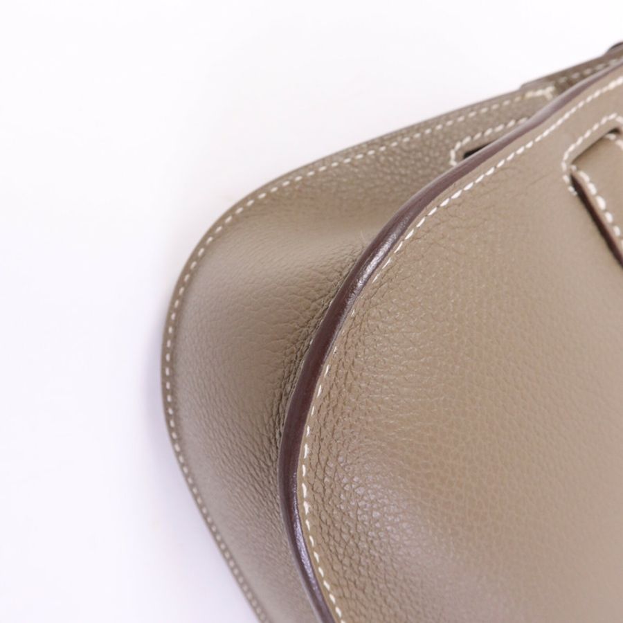 HERMES Evercolor皮革Jypsiere Mini金扣肩背袋Etoupe-12