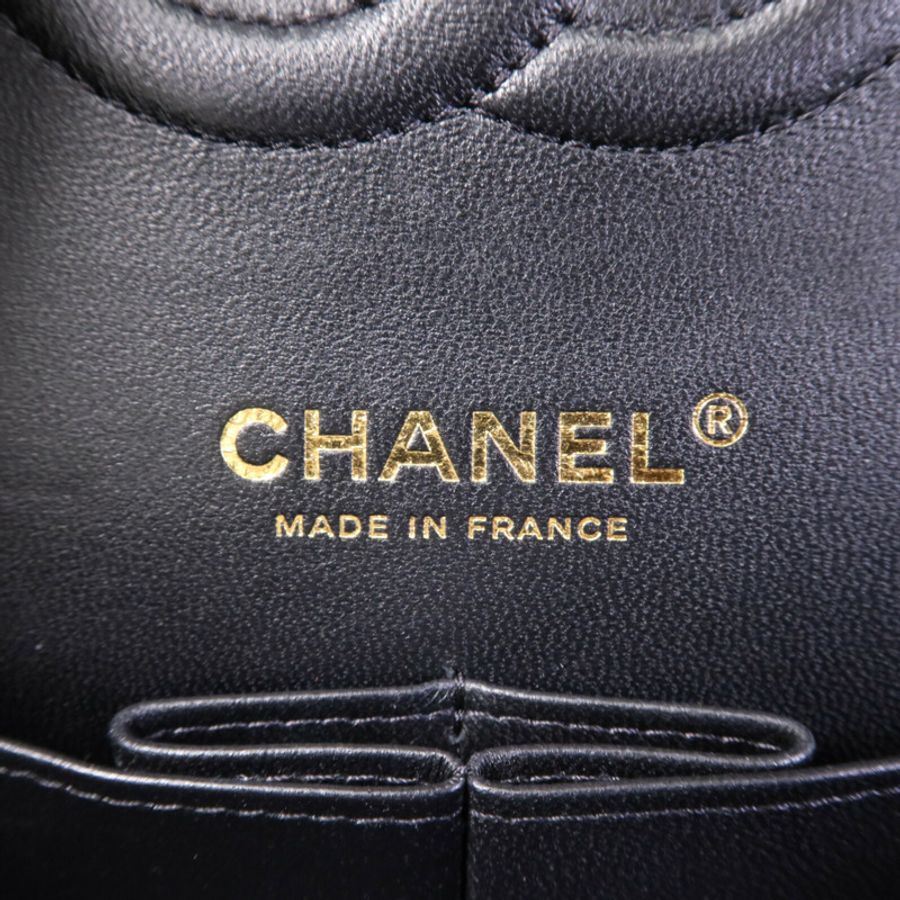 CHANEL 羊皮皮革Classic 25金扣鏈帶肩背袋-5
