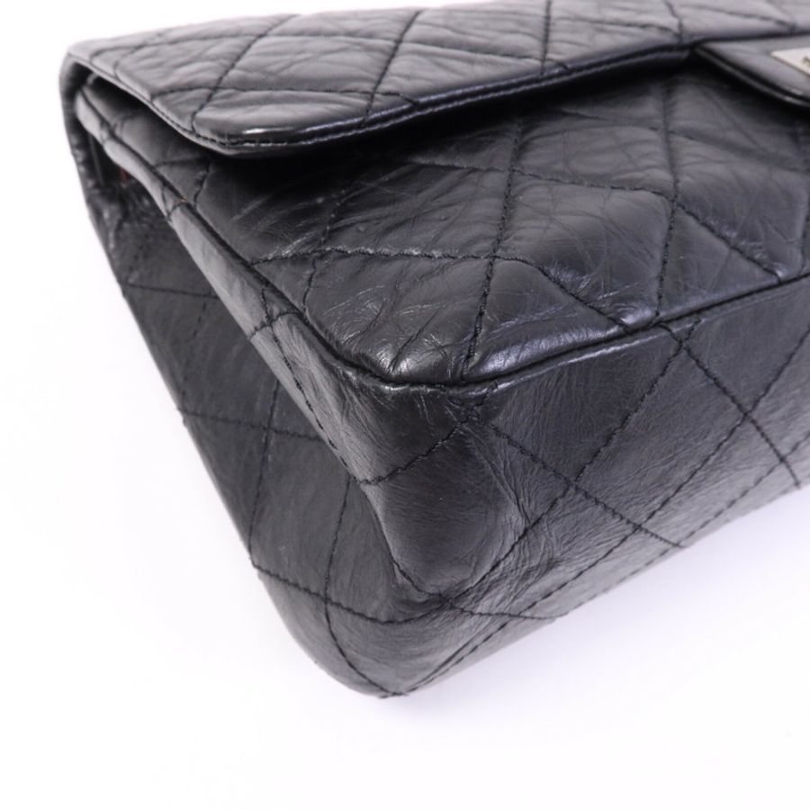 CHANEL 牛皮皮革2.55 Large銀扣鏈帶肩背袋-11
