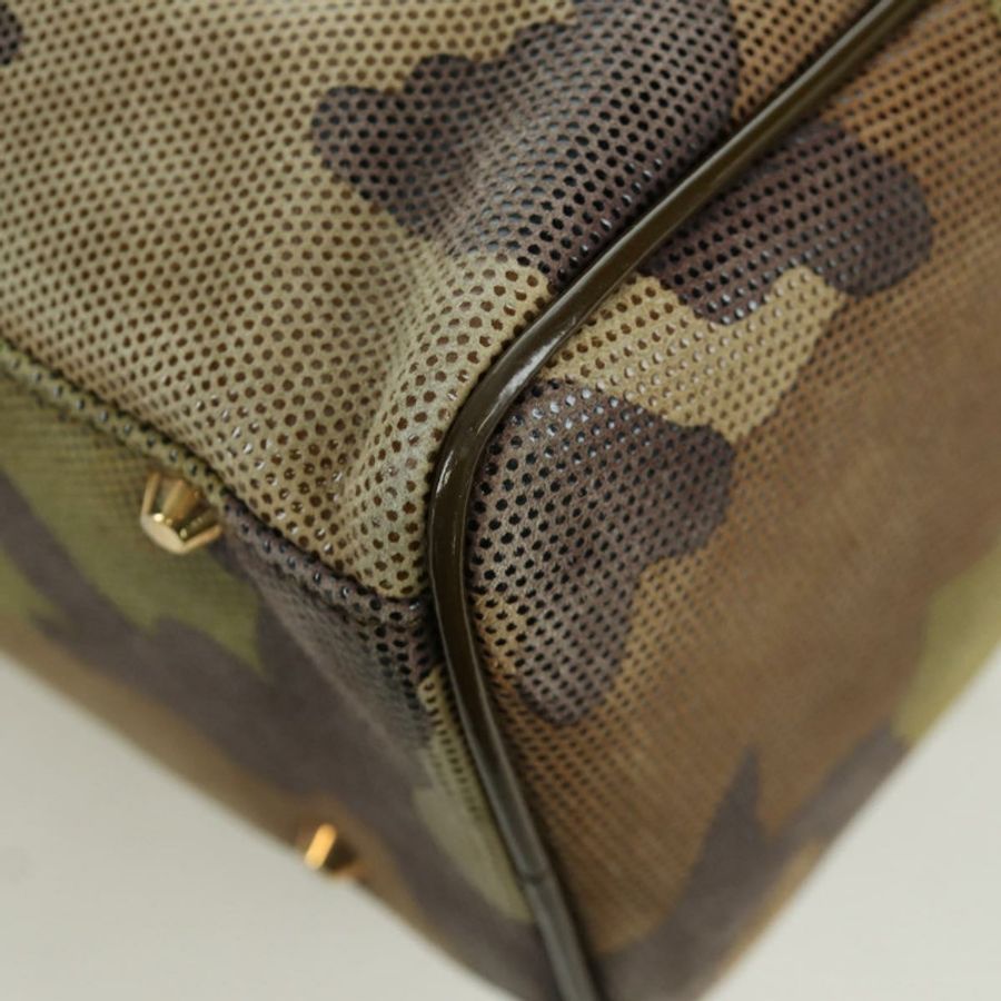 【日本直送】Christian Dior 迷彩手提包 麂皮 卡其色 金色 正品 ARZ664SAV-17