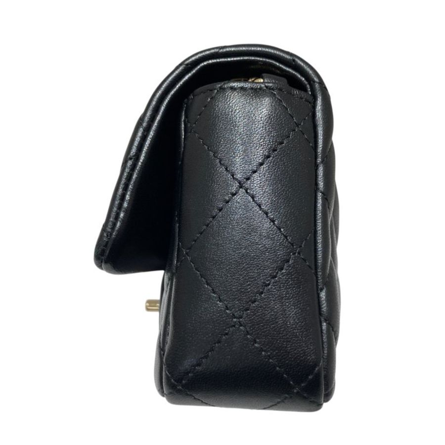 CHANEL 香奈兒 CLASSIC FLAP BAG 18 翻蓋側背包 羊皮 黑色 金釦-3
