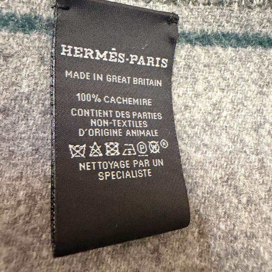 Hermes 100%cachemire雙面配色長圍巾-12