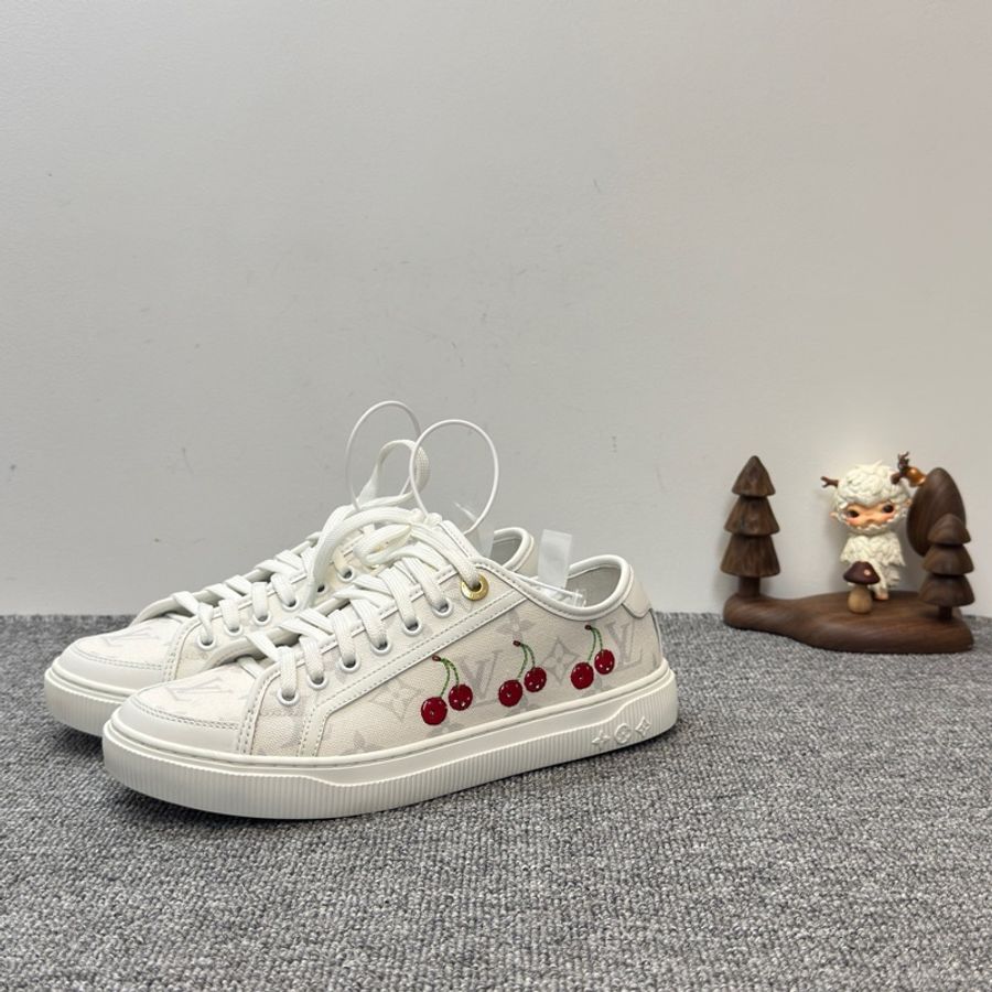 99新❤️LV 路易威登 櫻桃系列  低幫 帆布鞋 板鞋 女款 白色/38.5碼-0