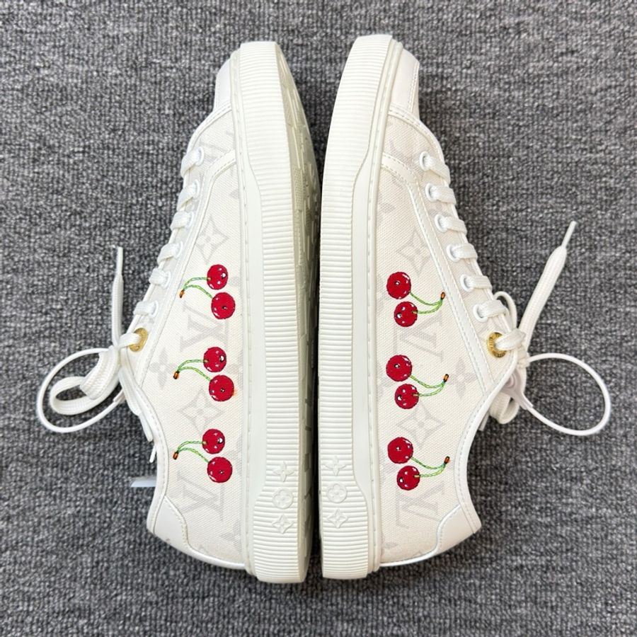99新❤️LV 路易威登 櫻桃系列  低幫 帆布鞋 板鞋 女款 白色/38.5碼-1