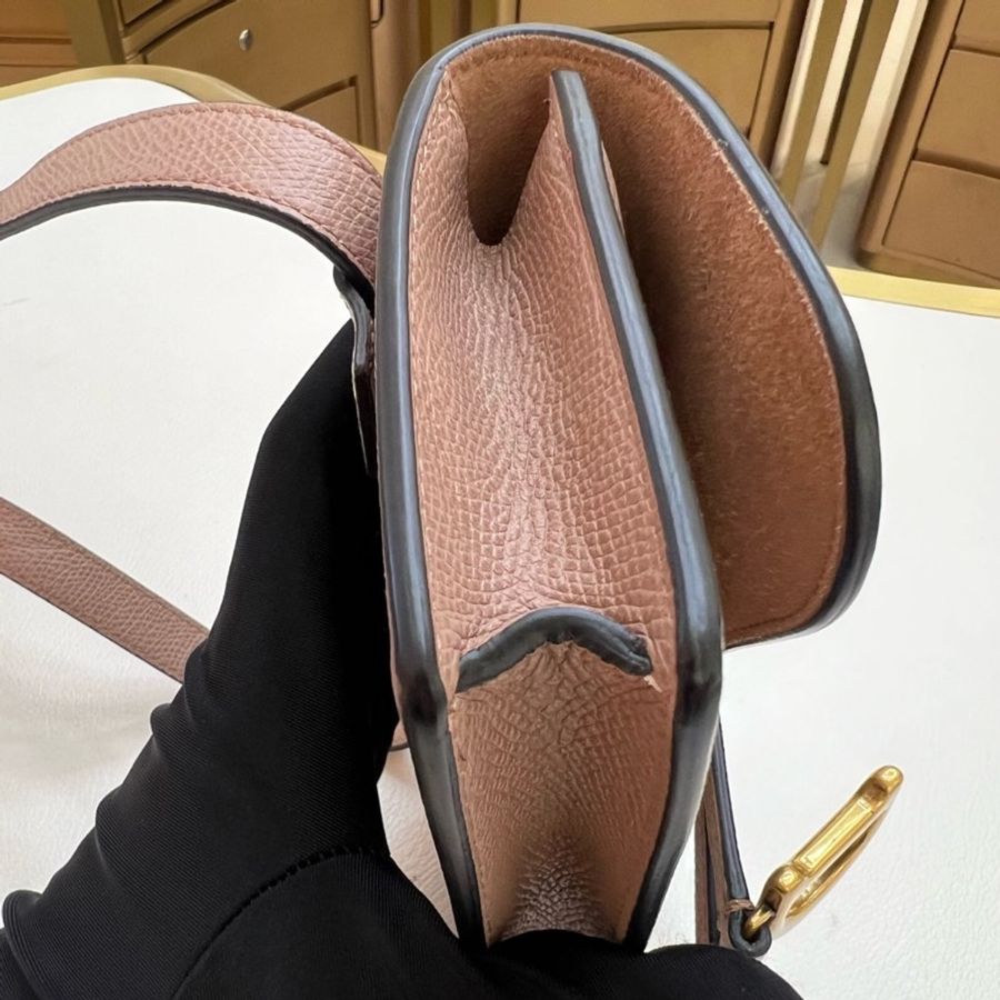 🎀 【極致優雅．近新珍藏】Dior Saddle Belt Pouch馬鞍粒面小牛皮腰包 / 附皮帶 🎀-14
